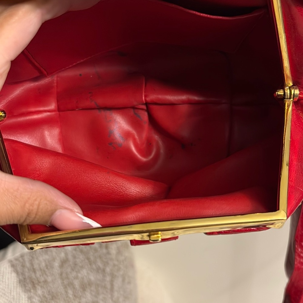Rare Vintage Stuart Weitzman Red Clutch/bag - Picture 5 of 6